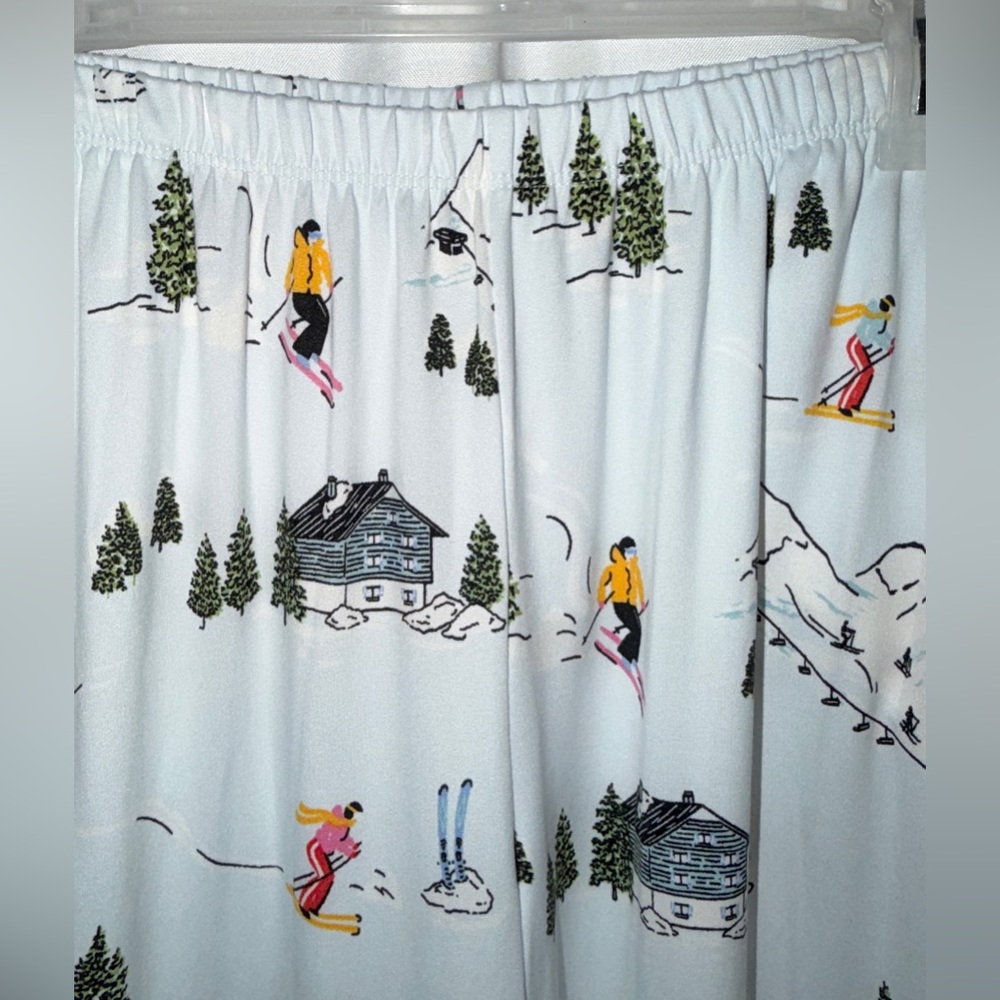 Kate Spade Pajamas Classic Long Sleeve Winter Village Ski Trip Print Pjs NWT - Picture 11 of 13